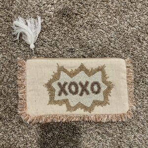 Beige and Pink XOXO Clutch